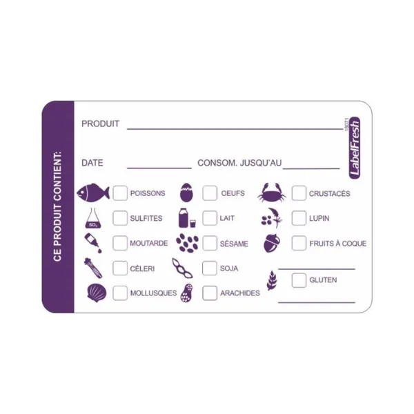 Etiqueta Multi-Alérgenos LabelFresh Alérgenos - 70 x 45 mm - Lote de 500