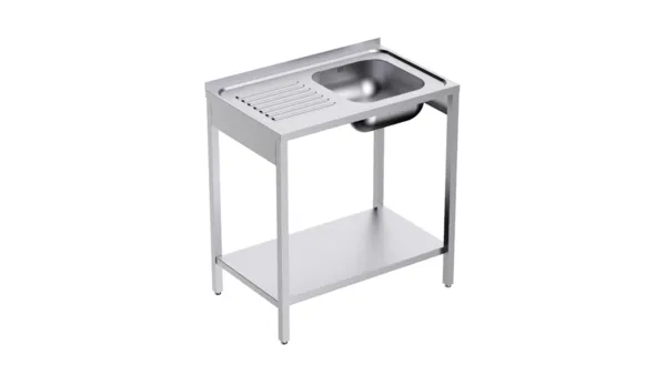 Fregadero 1 Cubeta con Estante y Escurridor a la Izquierda - L 1000 x P 500 mm - Reacondicionado