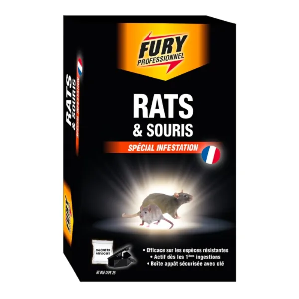 Caja de cebo con sobres monodosis para ratas y ratones - Lote de 7